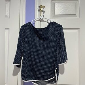 Green Envelope Navy Blue Polka Dot Shirt